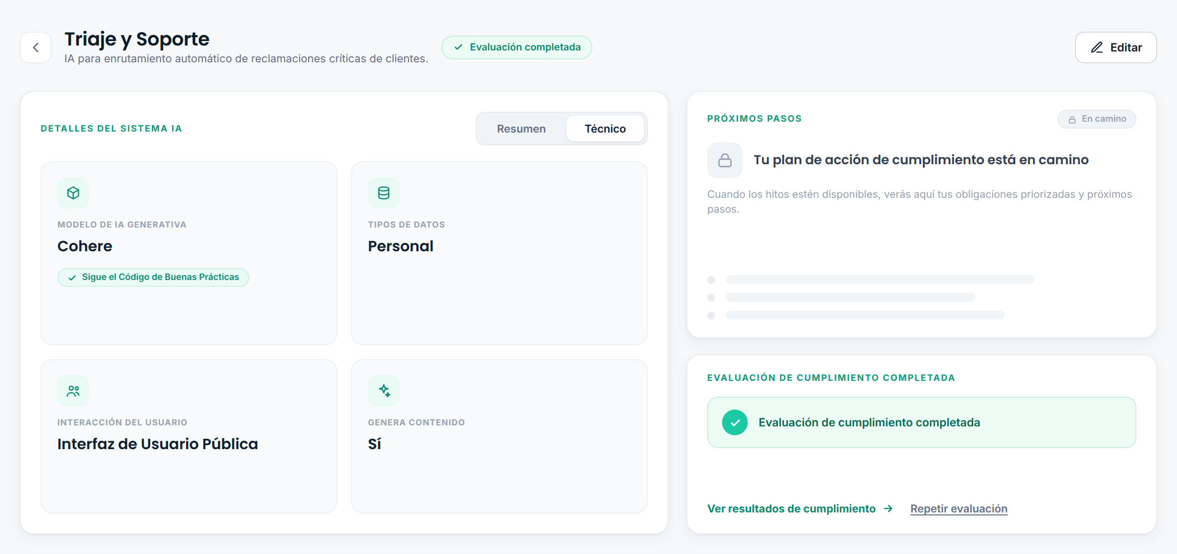 Compliance dashboard